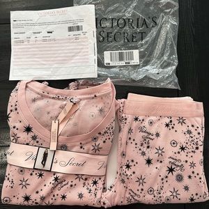 NWT Victoria Secret VS Pink Long Jane Thermal Pajama Long PJ Set, M